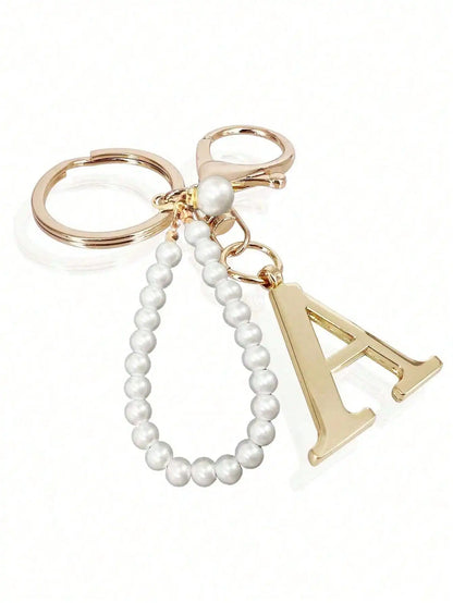 Pearl Initial Letter - Bag Charm