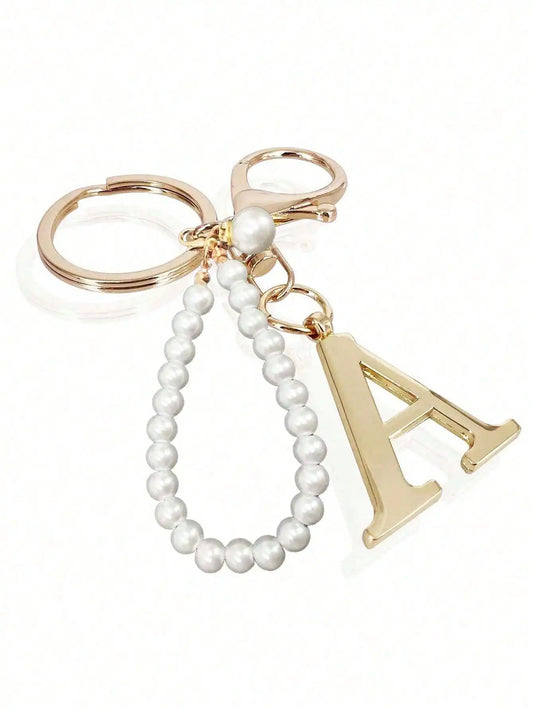Pearl Initial Letter - Bag Charm
