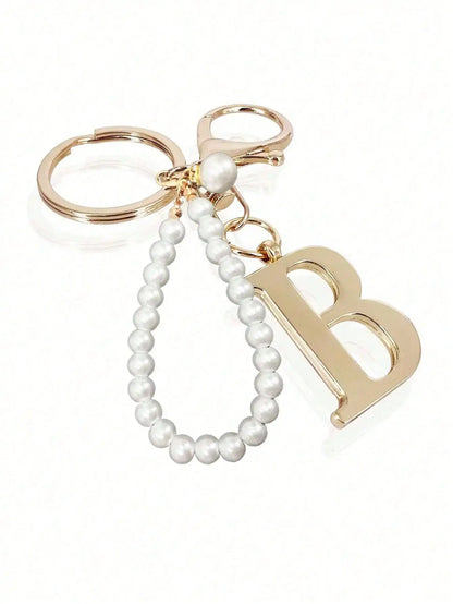 Pearl Initial Letter - Bag Charm