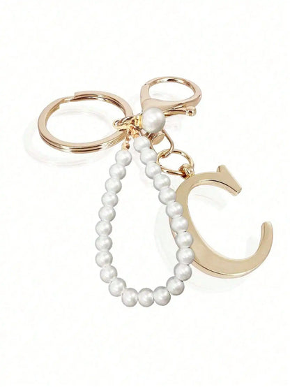 Pearl Initial Letter - Bag Charm
