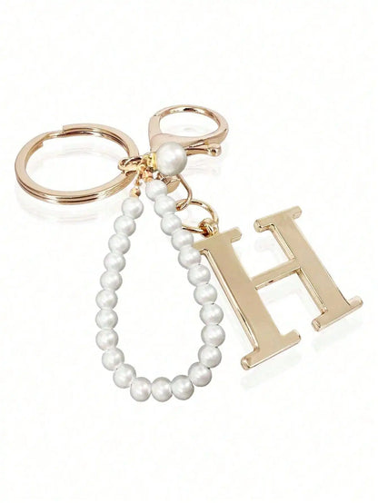 Pearl Initial Letter - Bag Charm