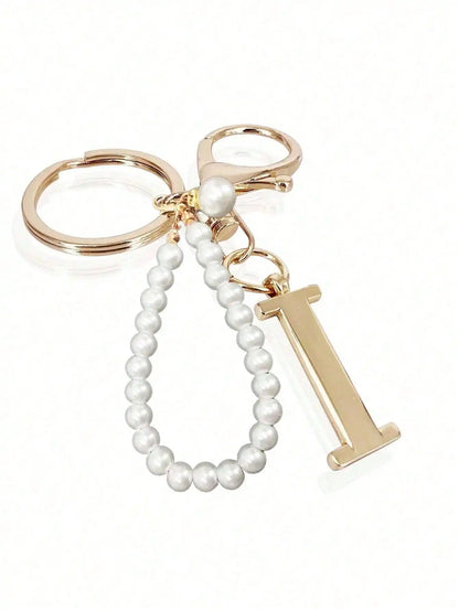 Pearl Initial Letter - Bag Charm