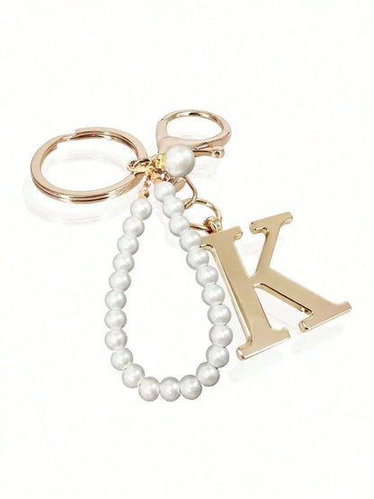 Pearl Initial Letter - Bag Charm