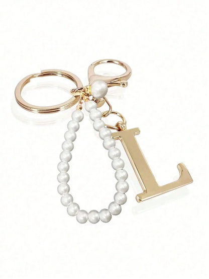 Pearl Initial Letter - Bag Charm
