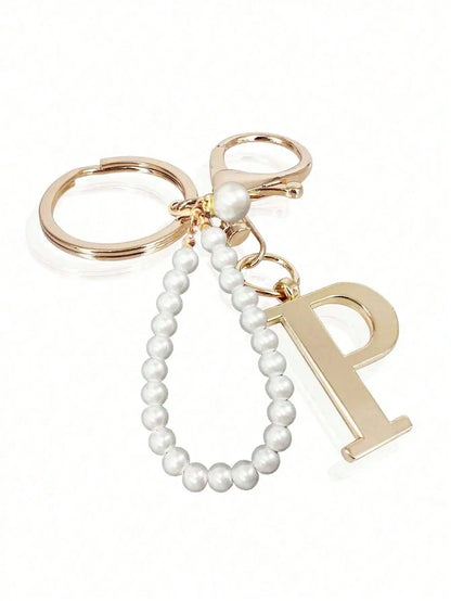 Pearl Initial Letter - Bag Charm
