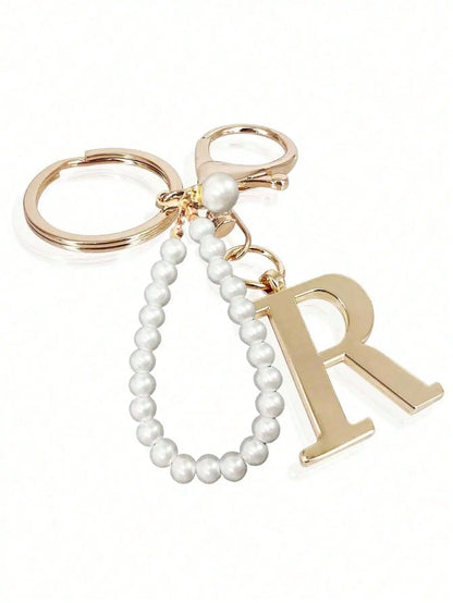 Pearl Initial Letter - Bag Charm