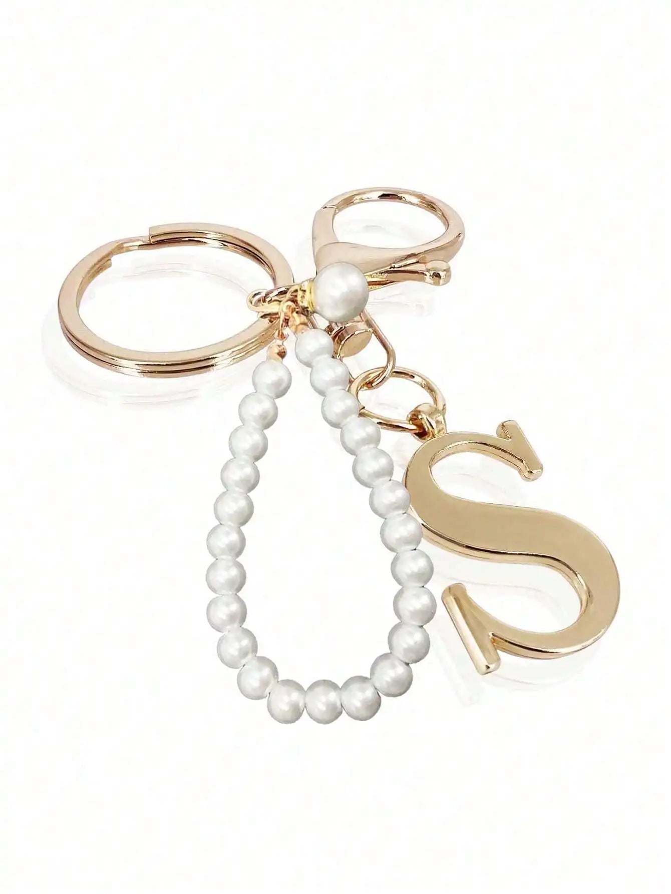 Pearl Initial Letter - Bag Charm