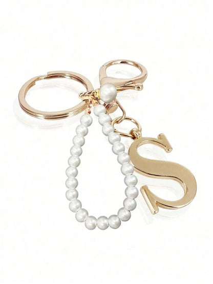 Pearl Initial Letter - Bag Charm