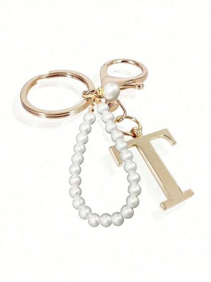 Pearl Initial Letter - Bag Charm