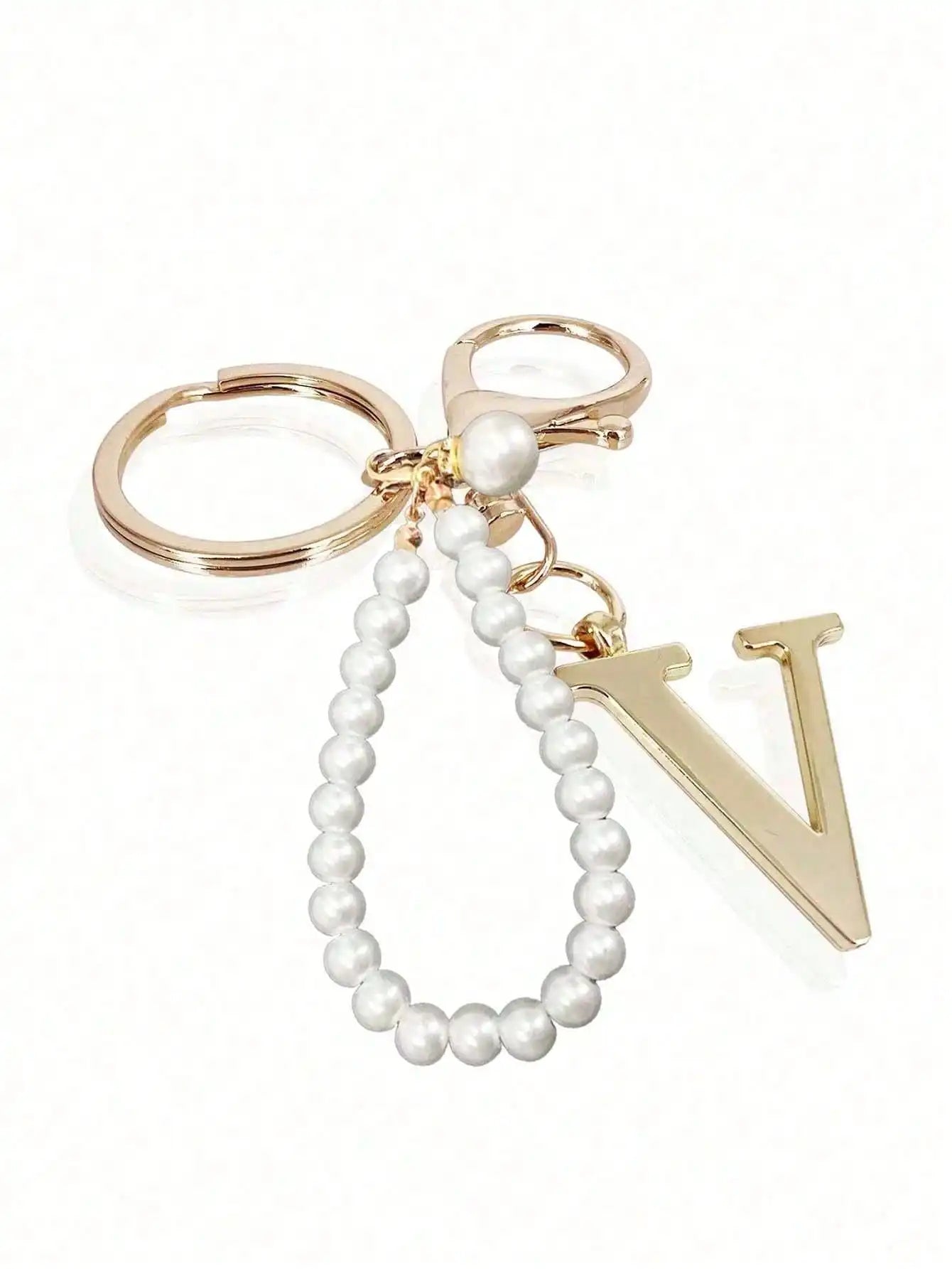 Pearl Initial Letter - Bag Charm