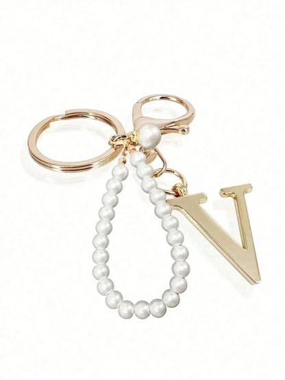 Pearl Initial Letter - Bag Charm