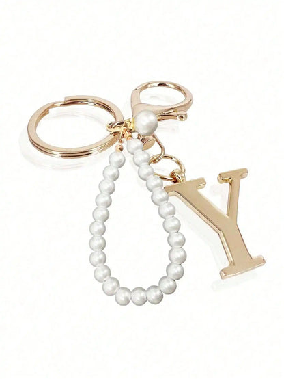 Pearl Initial Letter - Bag Charm